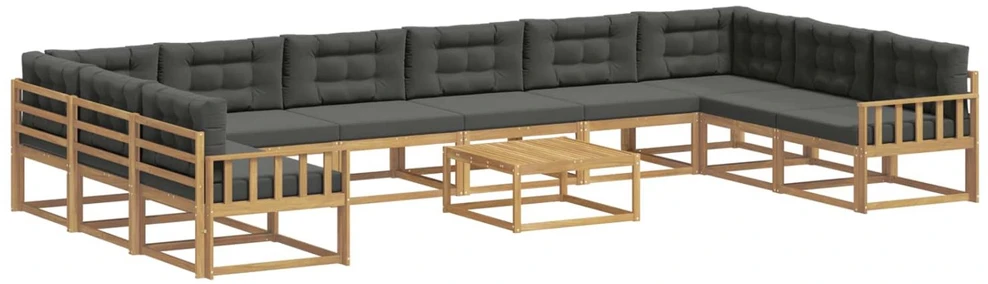 Lauko sofos komplektas 11 vnt. Balta ir antracito