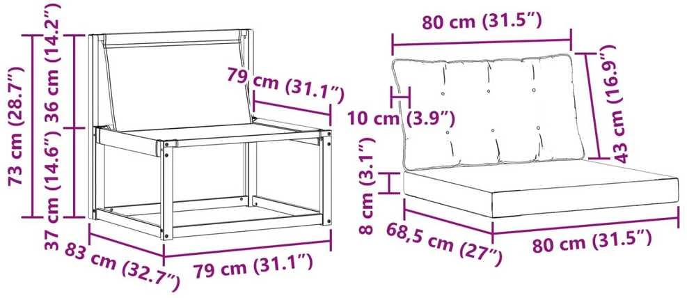 Lauko sofos komplektas 3 vnt. Balta ir juoda