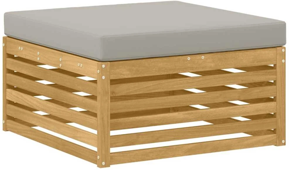 Lauko sofos komplektas 4 vnt. Balta ir šviesiai pilka