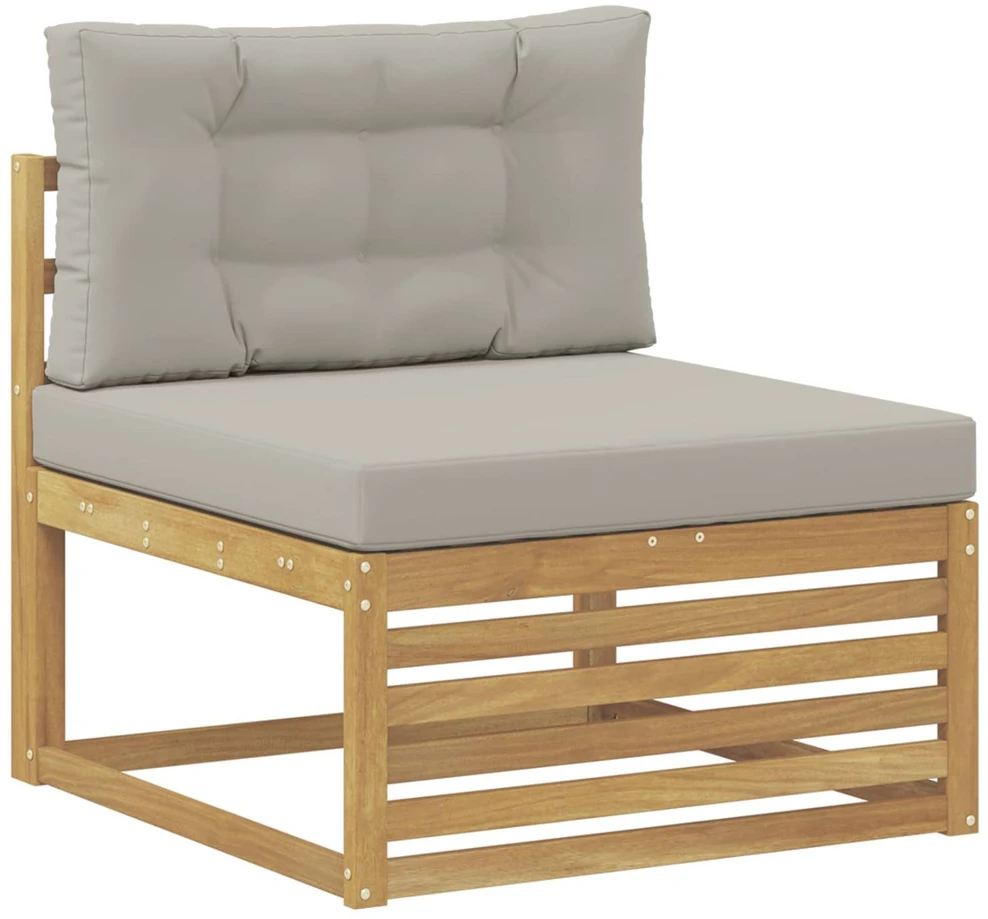 Lauko sofos komplektas 5 vnt. Balta ir šviesiai pilka