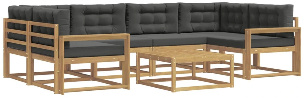 Lauko sofos komplektas 5 vnt. Balta ir antracito
