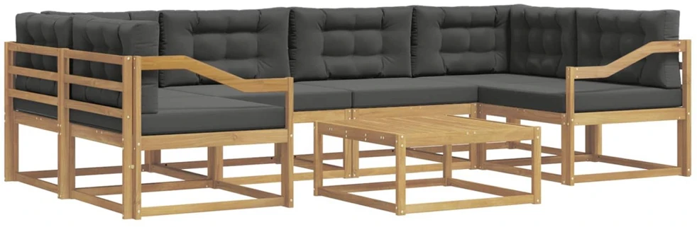 Lauko sofos komplektas 5 vnt. Balta ir antracito
