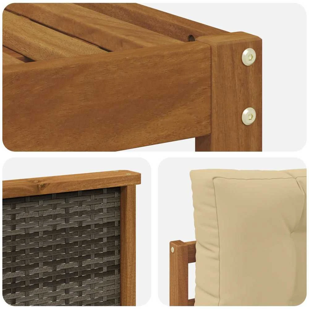Lauko sofos komplektas 5 vnt. Natūralus ir bežinis