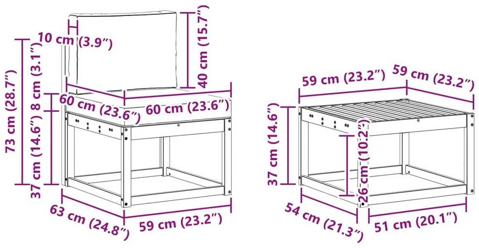 Lauko sofos komplektas 6 vnt. Natūralus ir bežinis