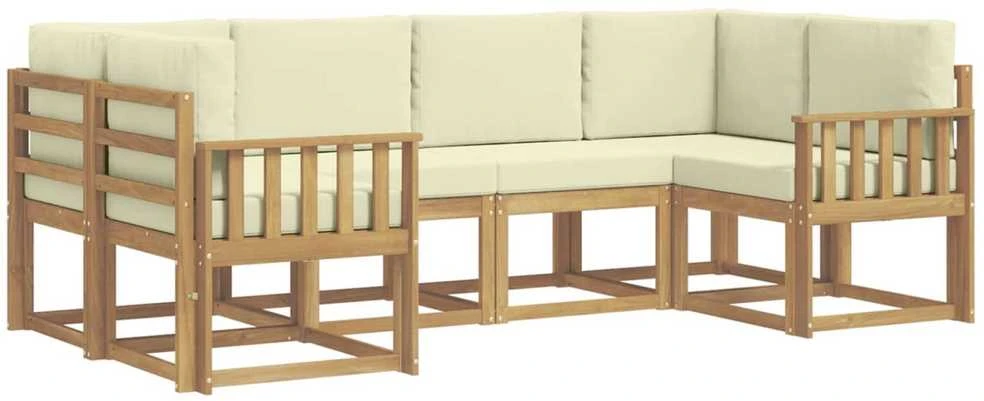 Lauko sofos komplektas 6 vnt. Balta ir kreminė
