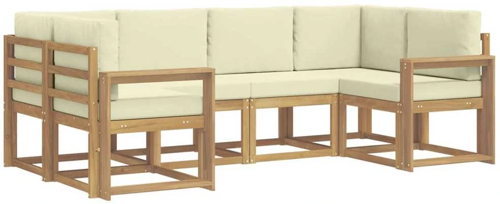 Lauko sofos komplektas 6 vnt. Balta ir kreminė