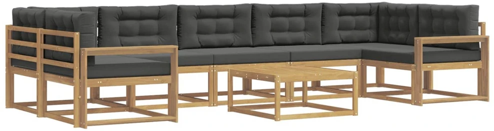 Lauko sofos komplektas 6 vnt. Balta ir antracito