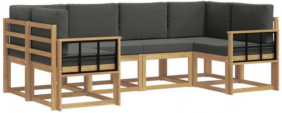 Lauko sofos komplektas 6 vnt. Balta ir antracito