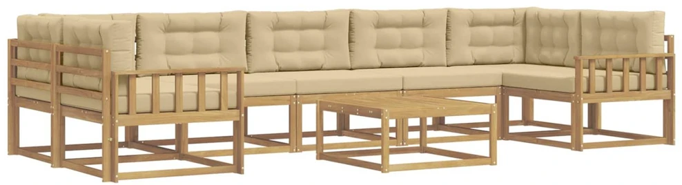 Lauko sofos komplektas 6 vnt. Balta ir kreminė