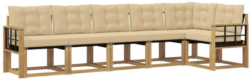 Lauko sofos komplektas 6 vnt. Balta ir kreminė