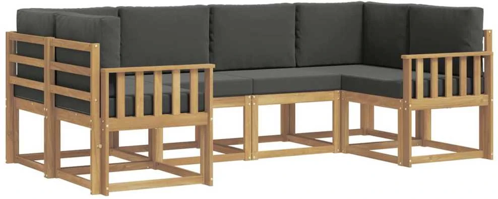 Lauko sofos komplektas 6 vnt. Balta ir antracito