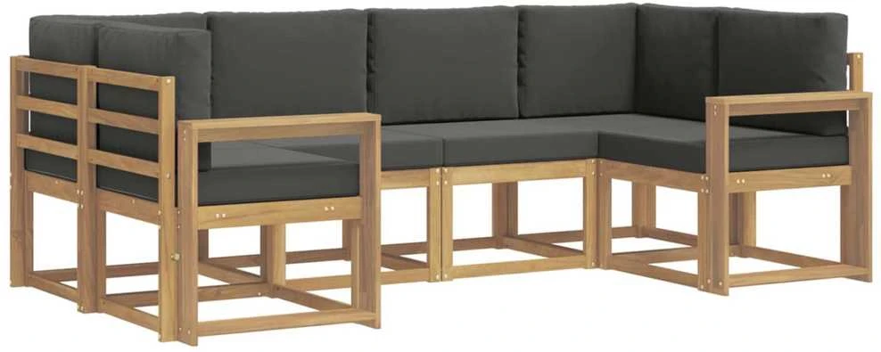 Lauko sofos komplektas 6 vnt. Balta ir antracito