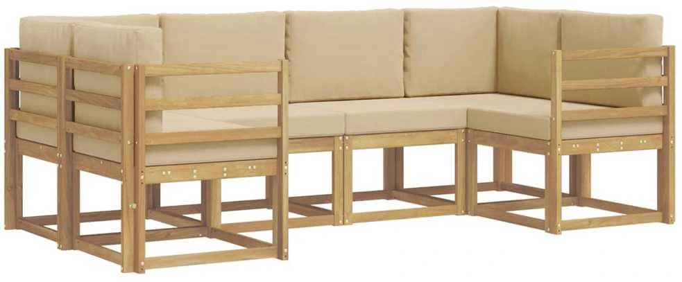 Lauko sofos komplektas 6 vnt. Balta ir kreminė