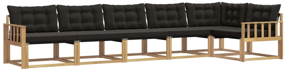 Lauko sofos komplektas 6 vnt. Balta ir juoda