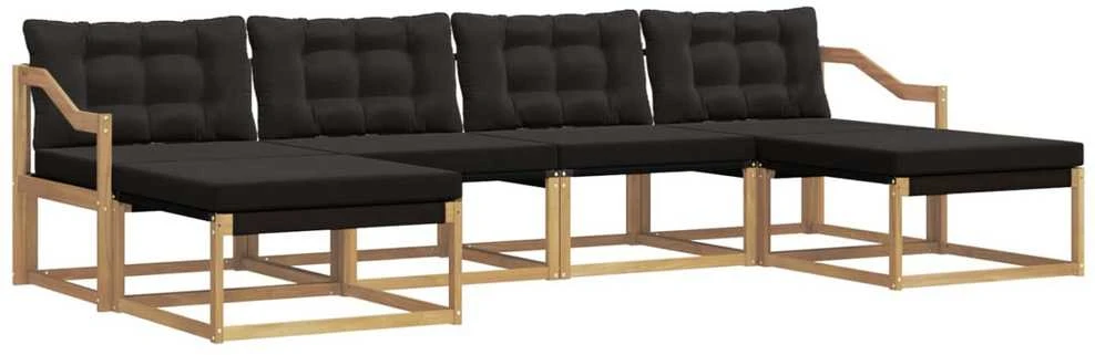 Lauko sofos komplektas 6 vnt. Balta ir juoda