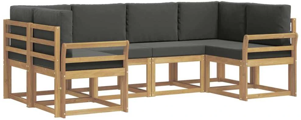 Lauko sofos komplektas 6 vnt. Balta ir antracito