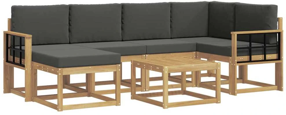 Lauko sofos komplektas 7 vnt. Balta ir antracito