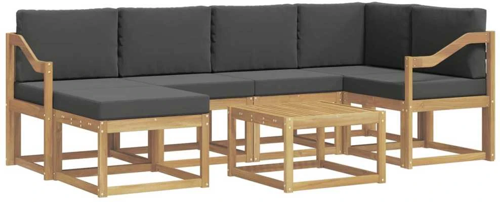 Lauko sofos komplektas 7 vnt. Balta ir antracito
