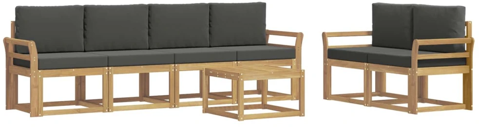 Lauko sofos komplektas 7 vnt. Balta ir antracito