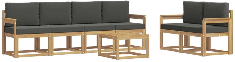 Lauko sofos komplektas 7 vnt. Balta ir antracito
