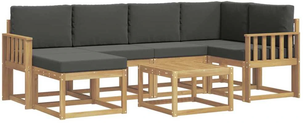Lauko sofos komplektas 7 vnt. Balta ir antracito