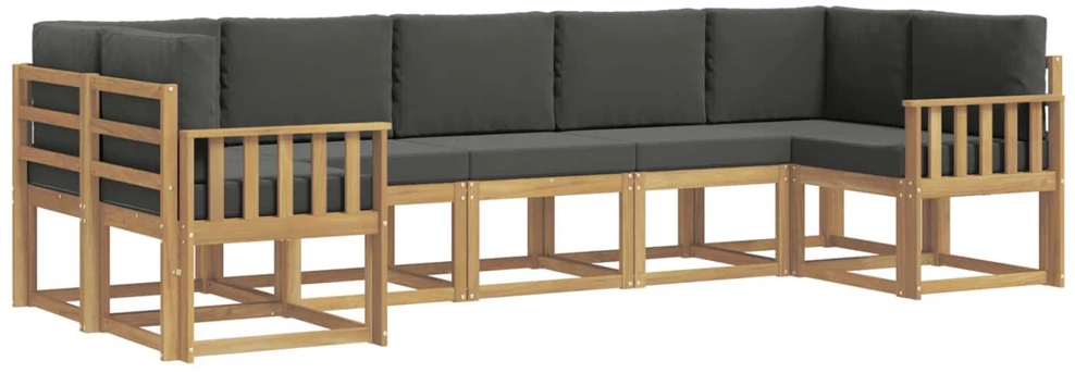 Lauko sofos komplektas 7 vnt. Balta ir antracito