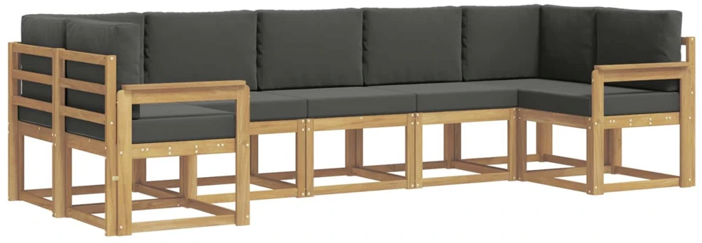 Lauko sofos komplektas 7 vnt. Balta ir antracito