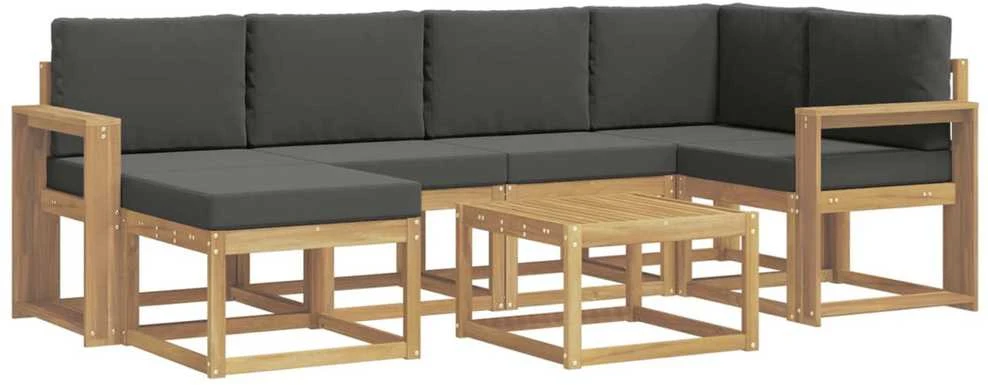 Lauko sofos komplektas 7 vnt. Balta ir antracito