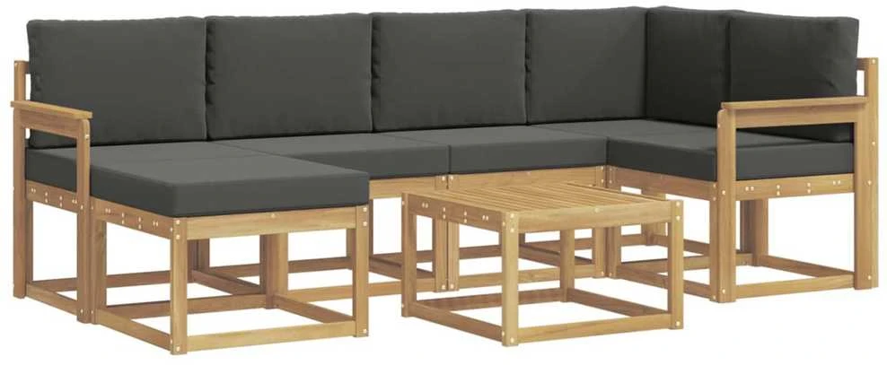 Lauko sofos komplektas 7 vnt. Balta ir antracito