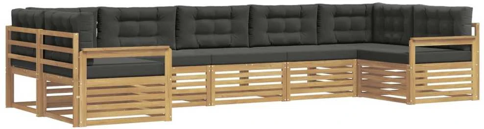Lauko sofos komplektas 7 vnt. Balta ir antracito
