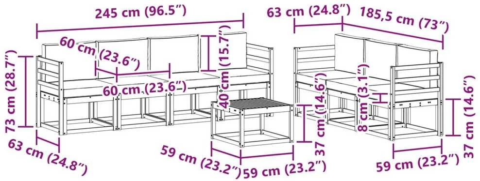 Lauko sofos komplektas 8 vnt. Natūralus ir antracitas