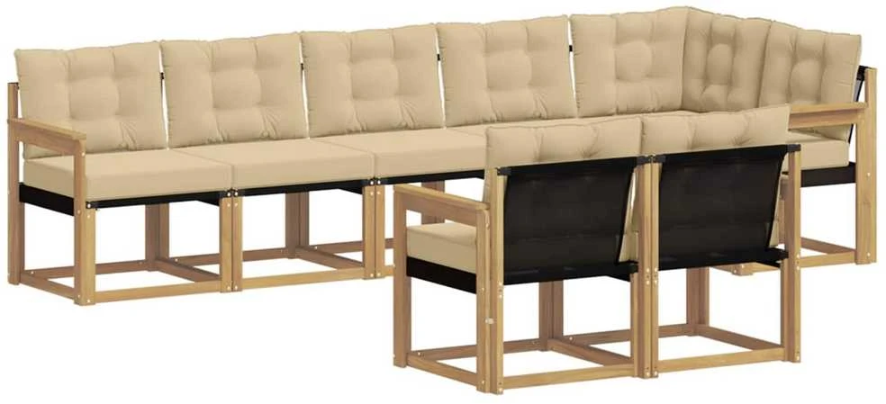 Lauko sofos komplektas 8 vnt. Balta ir kreminė