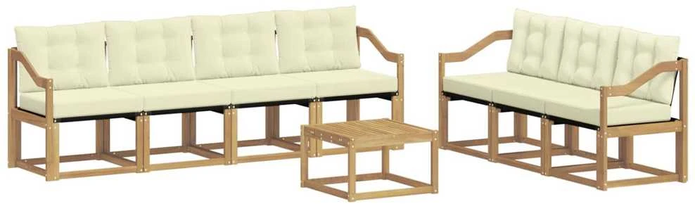 Lauko sofos komplektas 8 vnt. Balta ir kreminė
