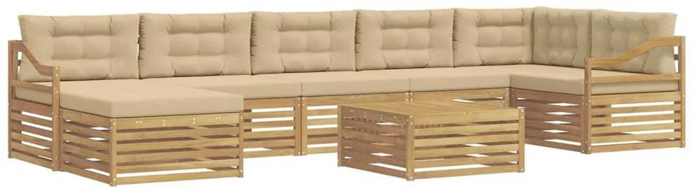 Lauko sofos komplektas 8 vnt. Balta ir kreminė