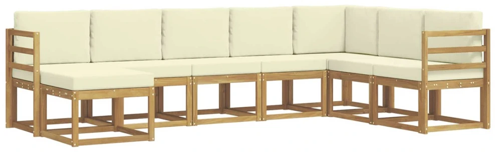 Lauko sofos komplektas 8 vnt. Balta ir kreminė