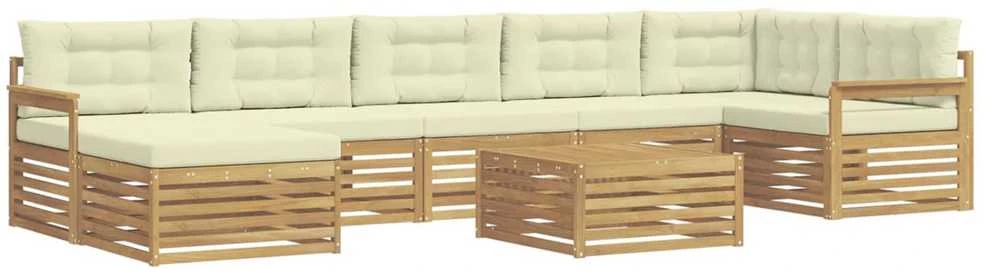 Lauko sofos komplektas 8 vnt. Balta ir kreminė