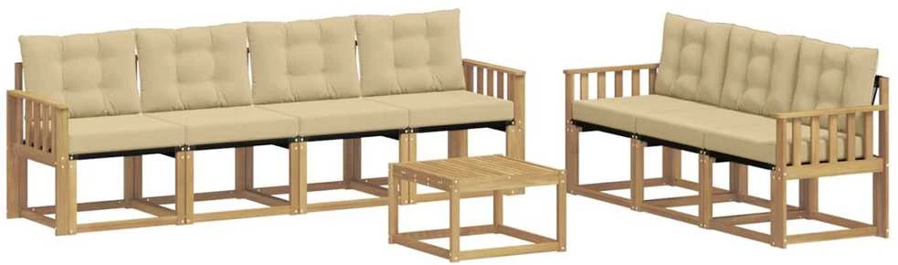 Lauko sofos komplektas 8 vnt. Balta ir kreminė