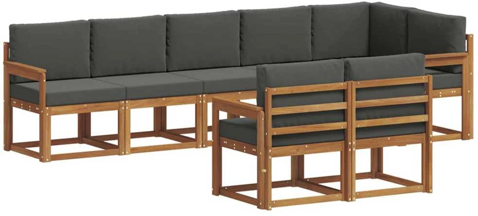 Lauko sofos komplektas 8 vnt. Natūralus ir antracitas