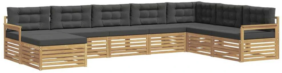 Lauko sofos komplektas 8 vnt. Balta ir antracito