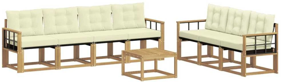 Lauko sofos komplektas 8 vnt. Balta ir kreminė