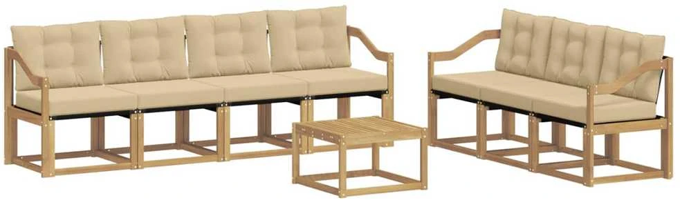 Lauko sofos komplektas 8 vnt. Balta ir kreminė