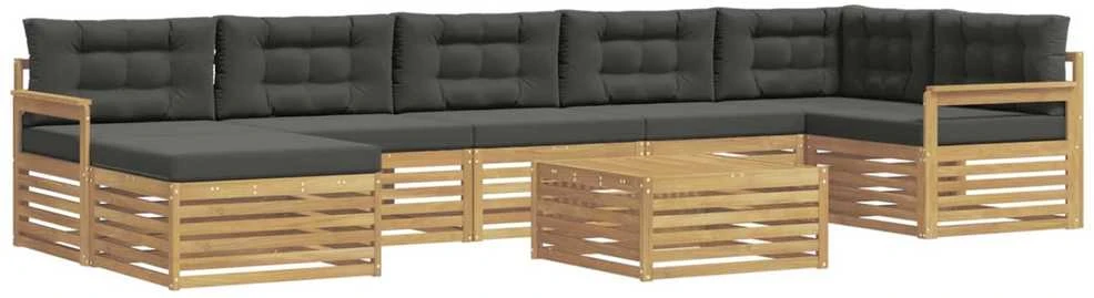Lauko sofos komplektas 8 vnt. Balta ir antracito