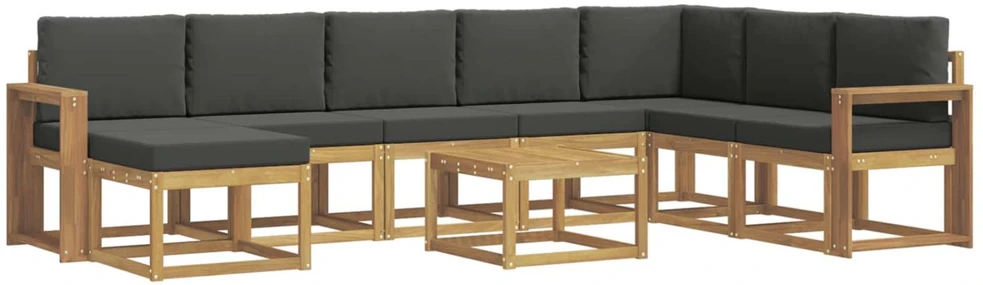 Lauko sofos komplektas 9 vnt. Balta ir antracito