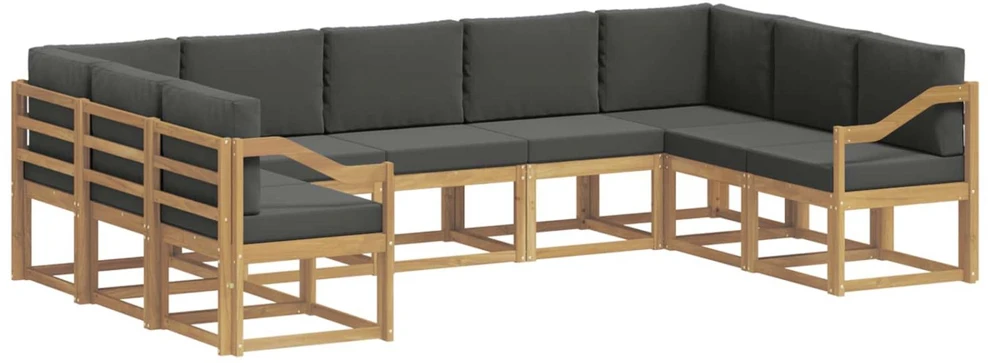 Lauko sofos komplektas 9 vnt. Balta ir antracito