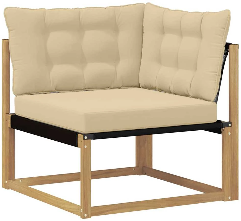 Lauko sofos komplektas 9 vnt. Balta ir kreminė