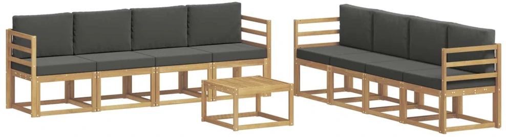Lauko sofos komplektas 9 vnt. Balta ir antracito