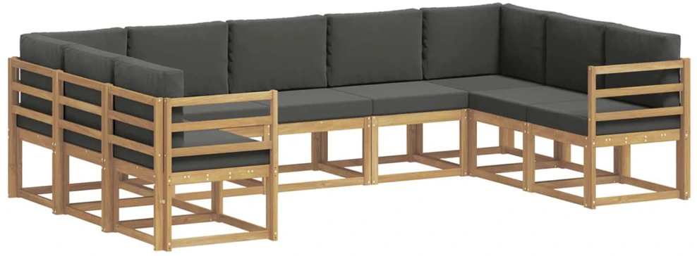 Lauko sofos komplektas 9 vnt. Balta ir antracito