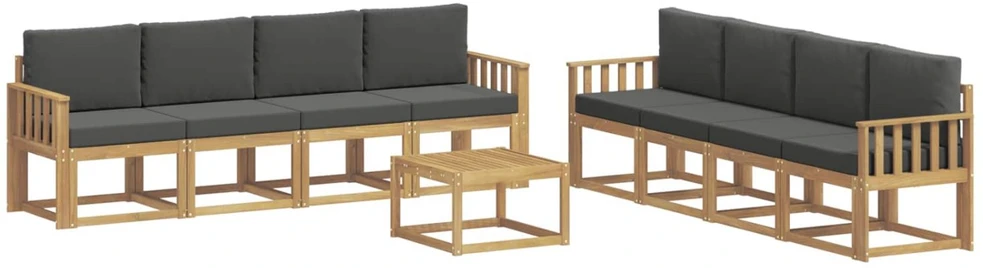 Lauko baldų komplektas Lauko sofos komplektas 9 vnt. Balta ir antracito