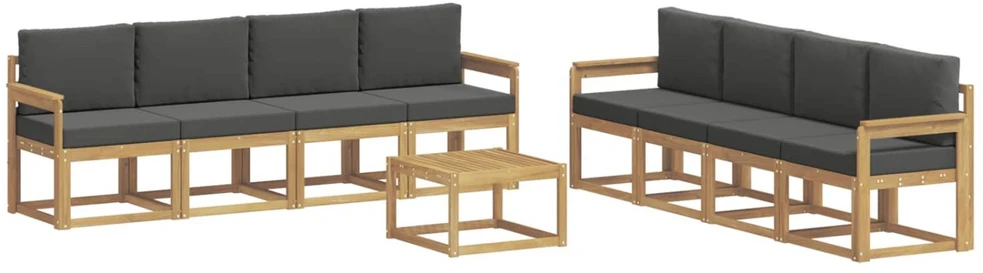 Lauko sofos komplektas 9 vnt. Balta ir antracito