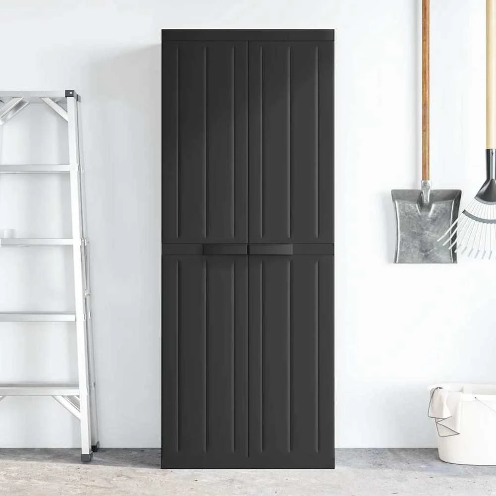 Lauko spintelė daiktams, juodos spalvos, 65x37x165cm, PP